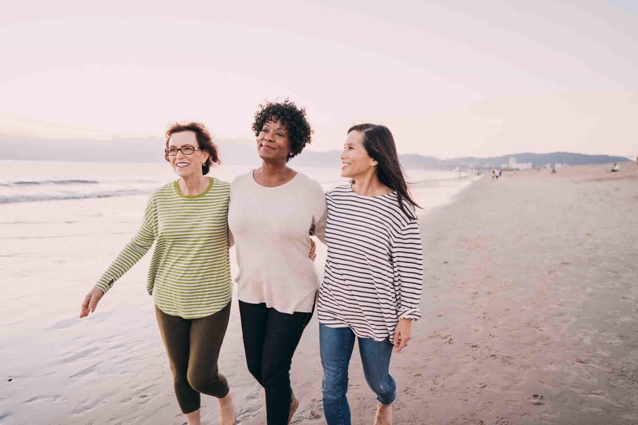 Seniors enjoying holidays on the beach